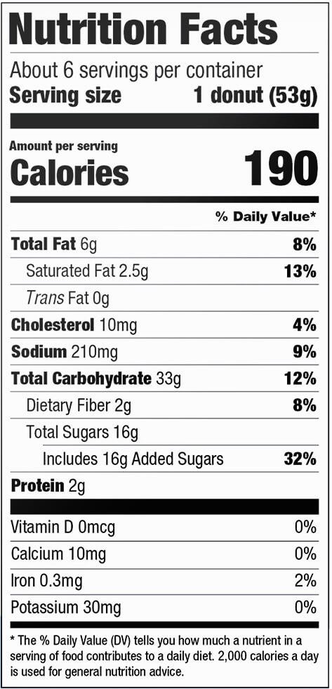 Maple Glazed Donuts (USA) Nutritional Facts