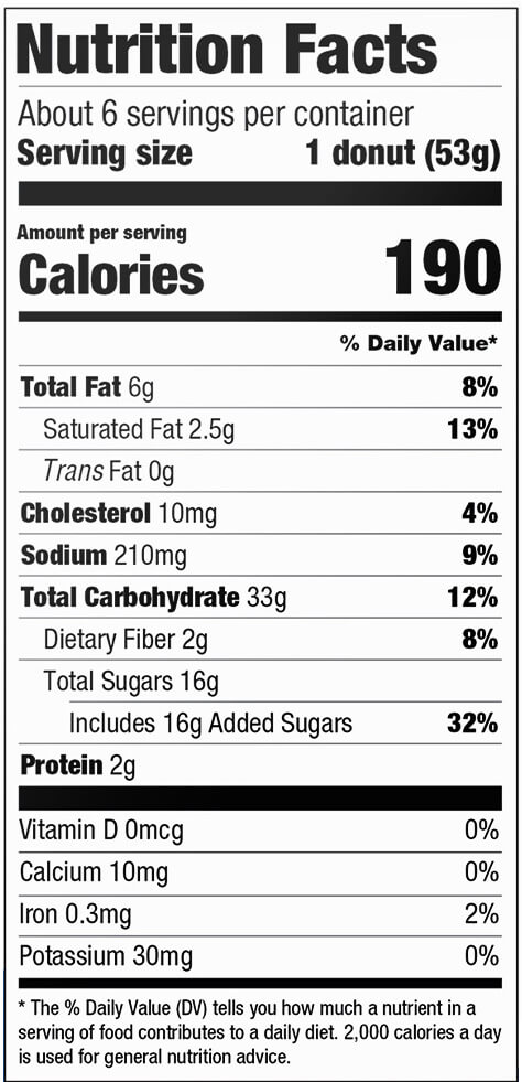 Vanilla Glazed Donuts (USA) Nutritional Facts