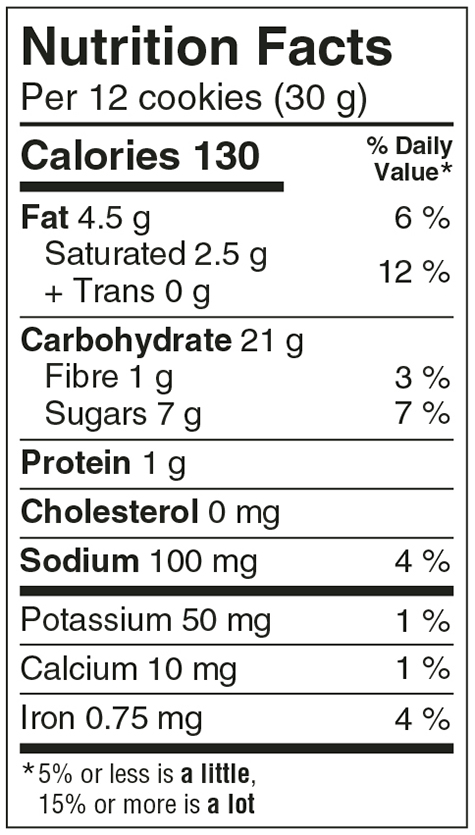 Chocolate Animal Cookies (CAN) Nutritional Facts
