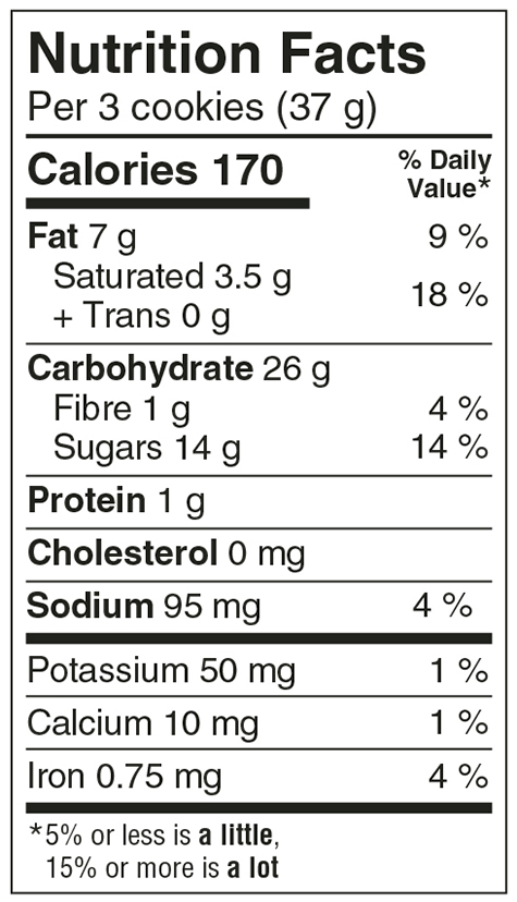 Chocolate Sandwich (CAN) Nutritional Facts