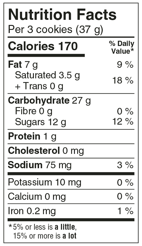Vanilla Sandwich (CAN) Nutritional Facts