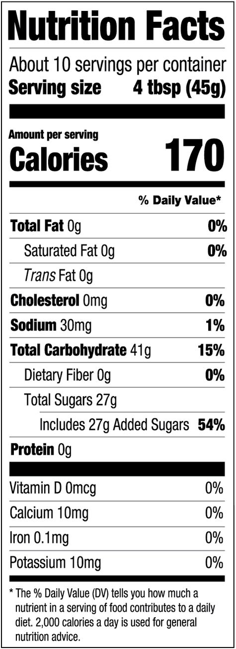 US Mix Angel Food Nutritional Fact