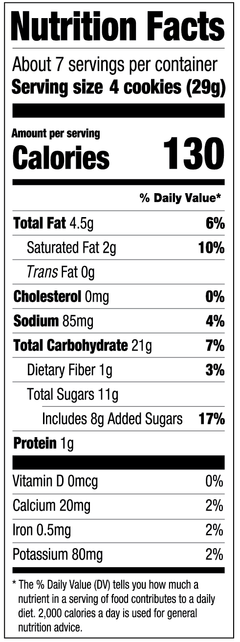 Cranberry Oatmeal Cookie (USA) Nutritional Facts
