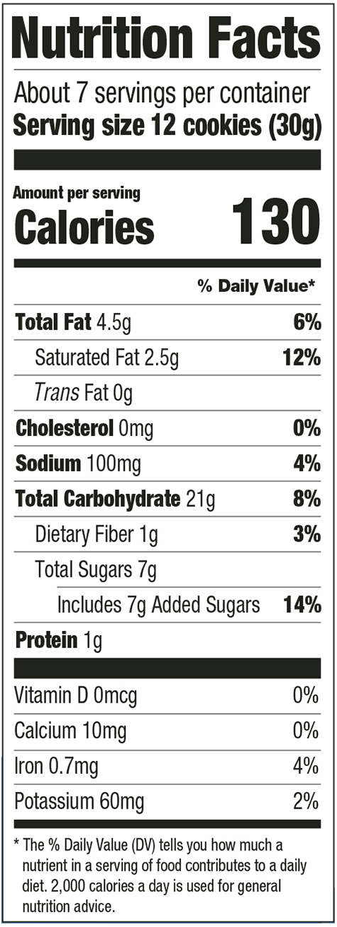 Chocolate Animal Cookies (USA) Nutritional Facts