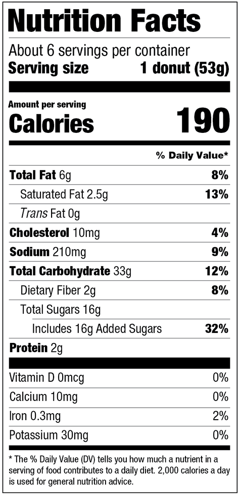 Maple Glazed Donuts (USA) Nutritional Facts