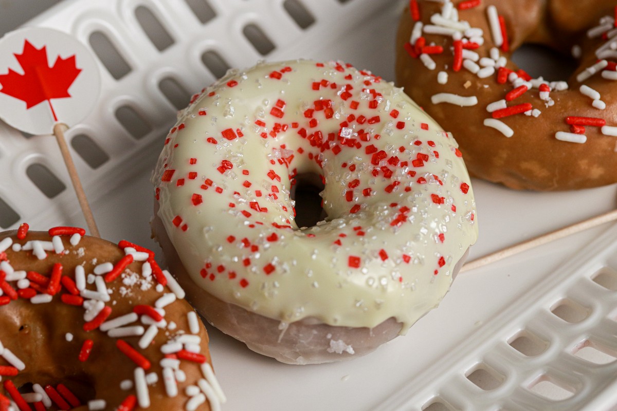 Canada Day gluten-free donuts
