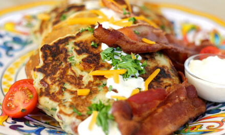 Gluten-Free Bacon Cheddar Pancakes